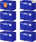 HomeHacks Moving Bags, 8-Pack Heavy Duty with Strong Zippers and Handles Collapsible Moving Supplies, Storage Totes for Packing & Moving Storing 93L-8 Pack (Blue) | Storage Bags, Collapsible Moving Supplies, Reinforced Handles & Tag Pocket, Moving Tote... by HomeHacks