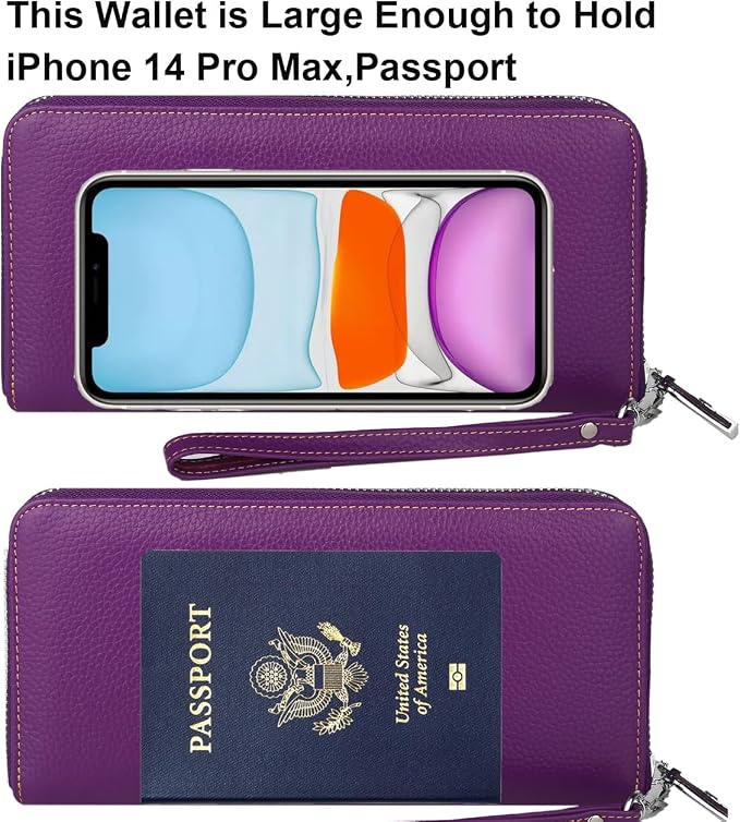 Small Compact Women Wallet RFID Blocking Genuine Leather Bifold Purse with ID Windows - Image 5