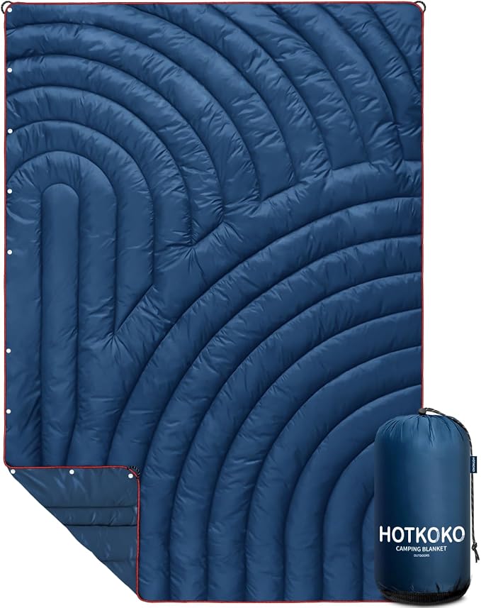 Camping Blanket,Puffy Blanket Lightweight Packable Camping Blanket Outdoor Blanket for Camping,Traveling, Stadium, Hiking, Picnics by hotkoko