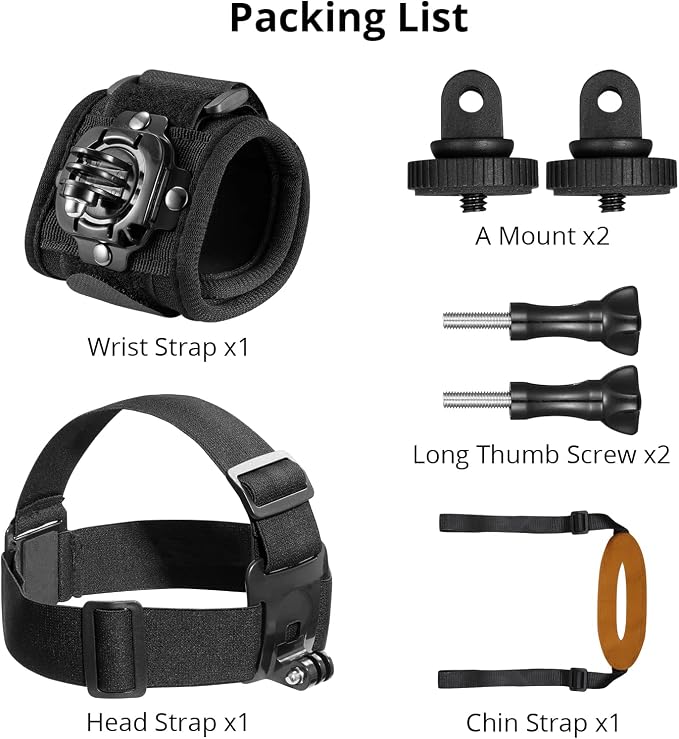 AKASO Action Camera Rock Climbing Kit Compatible with GoPro Hero 2 3 4 5 6 7 8 9 10 11, Portable Electronic Device Mount, Black | Compatible with EK7000/EK7000 Pro/Brave 4/Brave 7 LE/Brave 7/Brave 8/V50X/GoPro Hero 13 12 11 10 9 /DJI Osmo Action Camera - Image 4