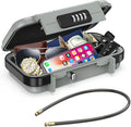 AMIR Portable Safe Box, Combination Security Case LockBox with Code, Waterproof Anti-Theft Mini Travel Safe Box with Removable Chain, Security Box for Home,Office, Grey by AMIR