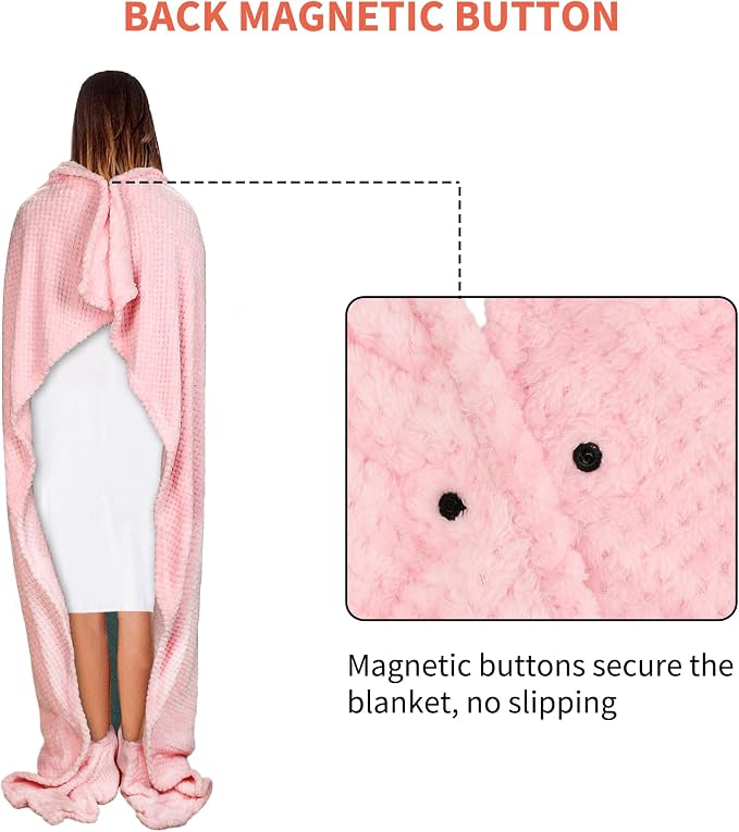 Tirrinia Travel Blanket Compact with Bag, Soft Lightweight Wearable Blanket with Foot Pockets, Airplane Travel Essential Gift - Image 7