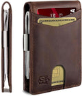 Zitahli Genuine Leather Wallet for Men 12 Card Slim Mens Wallets Bifold RFID Blocking with Money Clip & ID Window Thin Minimalist Card Holder Wallet with Gift Box by Zitahli