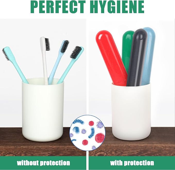 Hooqict 4 Pack Travel Toothbrush Case Portable Travel Toothbrush Holder Plastic Toothbrush Container Protector Cover for Traveling, Camping, Home, School, Business - Image 5
