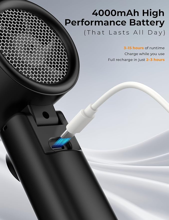 Portable Handheld Turbo Fan with Ice Cooling, 100 Levels Stepless Speed, 15H Long Battery Life, 10500RPM Turbo Fan Rechargeable Personal Mini Fan for Travel, Outdoor, Makeup - Image 6