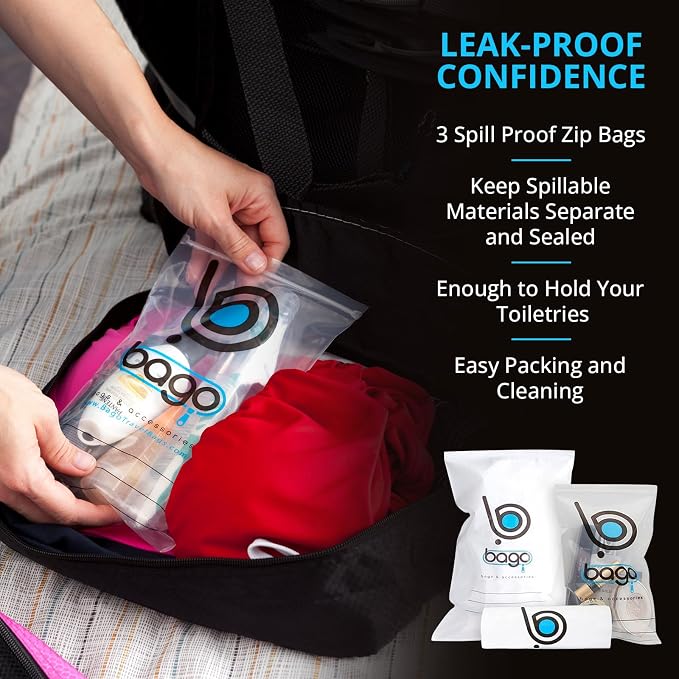 bago 7 Pcs Packing Cubes for Suitcases - 4 Travel Cubes with 3 ZipLock Bags - Luggage Organizer Bags to Get Maximum Storage, Save Time & Effort to Pack - Happy Traveling (Pink) - Image 7