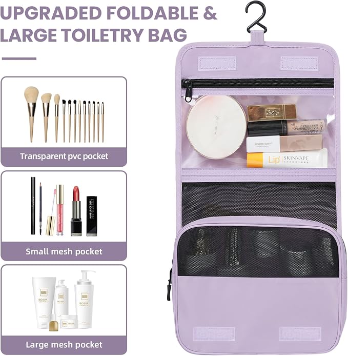 Mesh Packing Cubes for Travel, Durable Luggage Organizer with Sturdy Material and Double Zippers, Comprehensive Set for Travel Accessories Storage, 10 set, purple - Image 5
