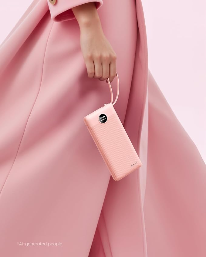 Portable Phone Charger, Slim 10000mAh Travel Essentials Power Bank with Cords Wires, Battery Pack 5 Outputs 2 Inputs LED Display Compatible with iPhone/Android & More (Pink) - Image 8