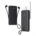 TESSAN Portable Charger with Built in Cables, 10000mAh Power Bank Fast Charging with Foldable AC Plug, PD20W Compact Battery Pack Travel Essentials for iPhone 17/16/15 Series, Samsung, Tablets, Black | PD20W USB C Fast Charging with Foldable AC Outlets... by TESSAN