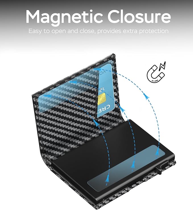 Mens Wallet with Airtag Holder, RFID Wallets for Men Pop up Card Holder, Smart, Slim, Minimalist, Trifold - 10+ Cards Capacity | ID Window | Cash Slot | Magnetic Closure, Gift for Him - Image 7