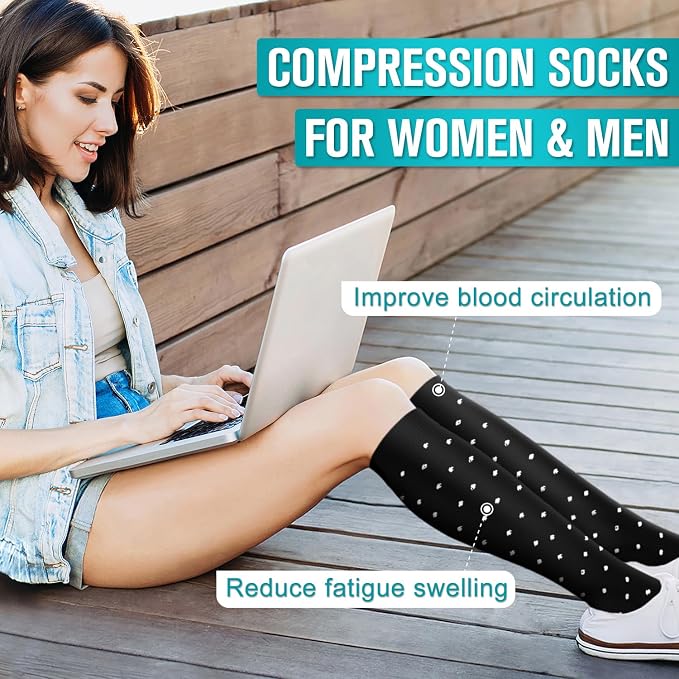 Copper Compression Socks for Women & Men (6 pairs) - Best Support for Nurses, Running, Hiking, Recovery - Image 3