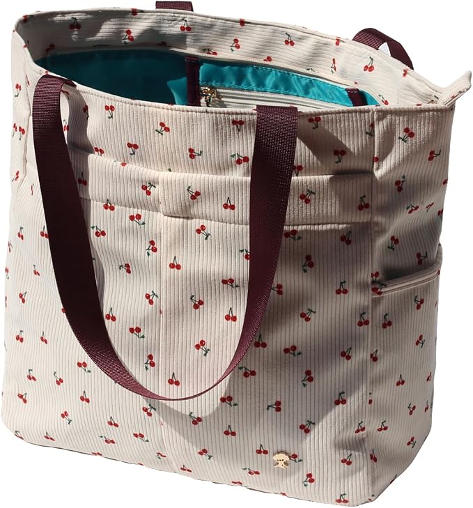 ESVAN Original Floral Tote Bag Large Shoulder Bag with Multi Pockets for Gym Travel Beach Daily Bags by ESVAN
