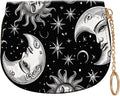 Women's Slim RFID Wallet – Compact Leather Card Holder Wallet for Women, 9 Card Slots RFID Blocking Credit Card Organizer, Small Travel Wallet - Vintage Sun Moon Stars by Unknown