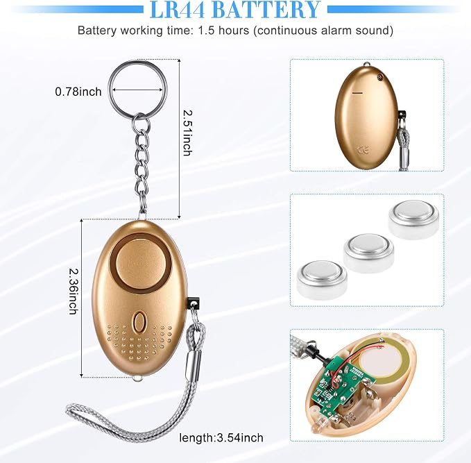 12-Piece Personal Alarm Set, Emergency LED Light Keychain Alarms in 6 Colors for Women & Men - Image 7