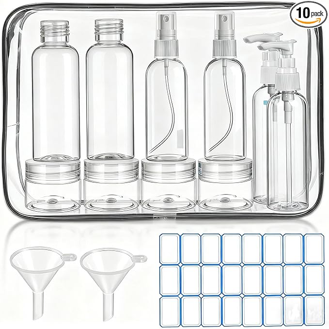 DTDNZKN 14 Pack Travel Bottles Set for Toiletries TSA Approved | Leak-Proof Containers for Shampoo, Conditioner, Lotion, and Body Wash - Convenient and Practical Travel Accessories by DTDNZKN