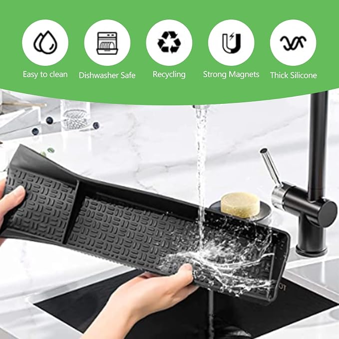 Stove Top Shelf 30 Inch - Silicone Material Magnetic Shelf for Stove -Black | 3 Functional Partitions,Heat Resistant Kitchen Spice Rack Organizer - Image 7