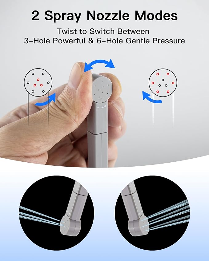 Portable Bidet for Travel, 800mAh Electric Handheld Bidet with 380ml Bottle | Rechargeable Handheld Bidet Sprayer, Peri Bottle for Women & Men, Works with Warm Water, Personal Hygiene Care - Image 6