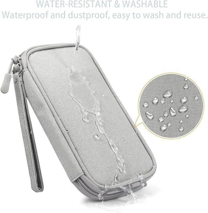 CAAORDKSO Cord Organizer Travel Cable Organizer Bag Tech Electronic Organizer Travel Case, Waterproof Electronic Accessories Pouch Bag for Cable, Cord, Charger, Phone, Power Bank, Earphone(Light Grey) - Image 3