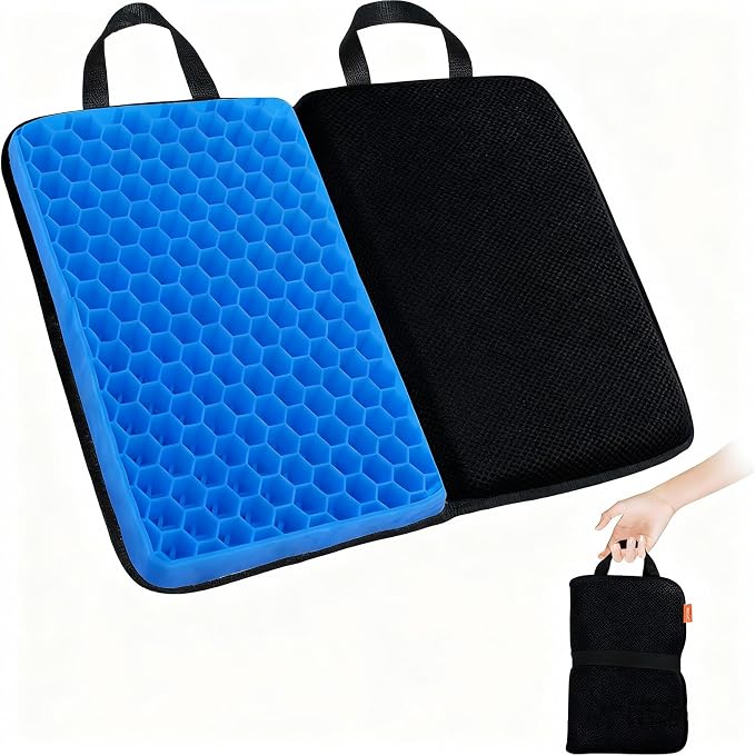 Travel Seat Cushion for Comfort Foldable Airplane Seat Cushion for Airpline, Truck, Stadium, Office,Wheelchair (Black) by ABetterDayStartsHere