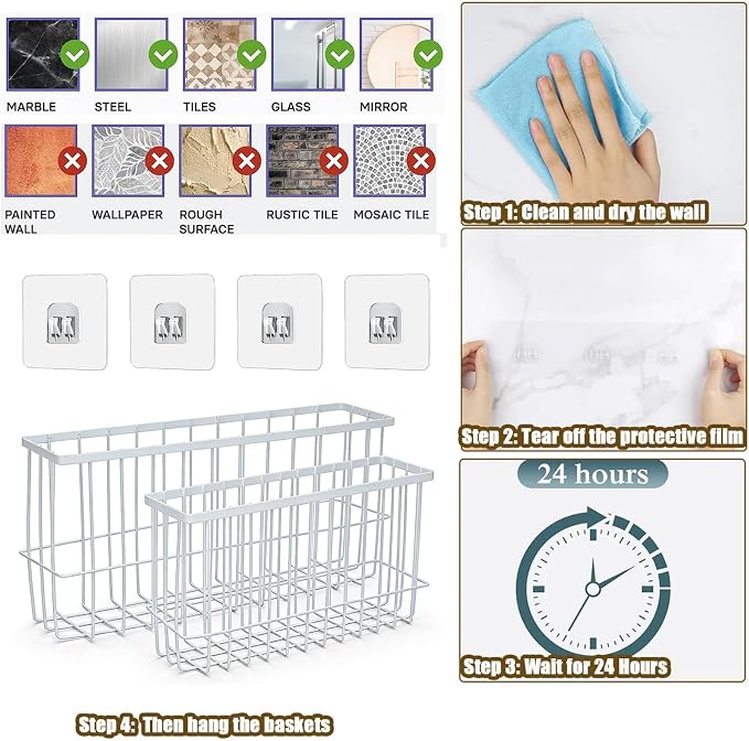 2 Pack Aluminum Foil and Plastic Wrap Organizer,Wall Mounted Cabinet Door Organizer,Kitchen Pantry Organizers and Storage,Wrapping Paper Shelf for Sandwich, Freezer, Ziplock Bag, White - Image 4