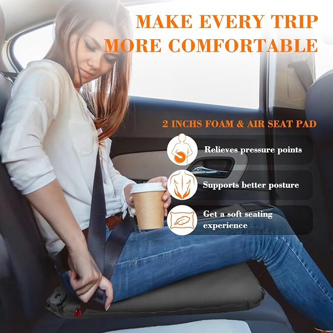 Inflatable Seat Cushion, Portable Self-Inflating Stadium Seat Cushion - Image 4