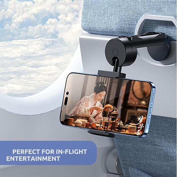 7 PACK Airplane Phone Holder Travel Essentials Accessories – Universal Hands Free Cell Phone Stand Mount for Air Plane Table Seat Desk, Cruise, Car & Flight – Mini Size for Vacation, iPhone, Samsung - Image 5