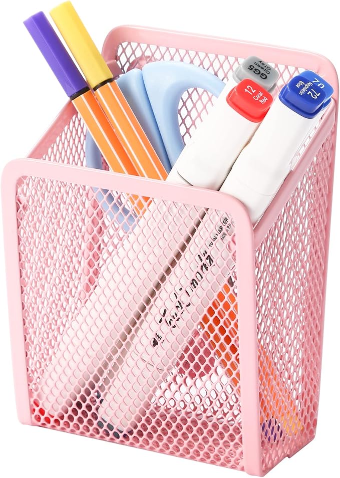 Magnetic Pencil Holder,Mesh Stainless Steel Pen Basket, Metal Writing Utensil Storage Organizer for Whiteboard,Blackboard,Kitchen, Locker, Home, or Office | Metal Writing Utensil Storage Organizer for Whiteboard,Blackboard,Kitchen, Locker, Home, or Office by Sanpaint