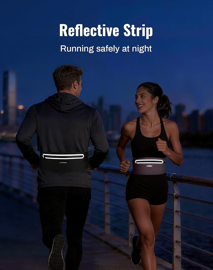 Running Belt for Women & Men-Ultra Light Slim Running Belts | Water-Resistant Phone Holder, 8 Pockets, Adjustable Waist Strap & Reflective Safety for Running, Hiking & Fitness - Image 6