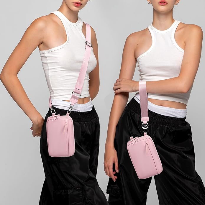 FODOKO Wristlet wallets for Women RFID crossbody bags with 4 Zippers | Checkered quilted nylon with credit card slots, cell phone organizer, and coin purse for travel and everyday carry - Image 2