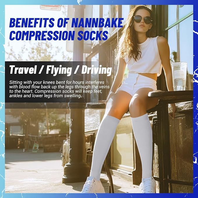 3 Pairs Compression Socks for Women & Men 15-20 mmHg, Knee High | Best Support for Cycling Athletic Hiking Running - Image 3