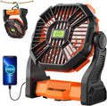 20000mAh Portable Fan Rechargeable Battery Powered Fan Camping Essentials | TDLOL Cordless Rechargeable Battery Operated Camping Fan with Light & Hook,USB Personal Fans Outdoor Beach Tent Travel Desk by TDLOL