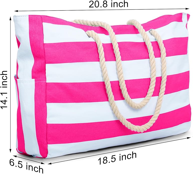 Becokan Beach Bags for Women Large Waterproof Beach Tote Bag Zipper Beach Bags Waterproof Sandproof Swim Pool Bag Large Tote - Image 6