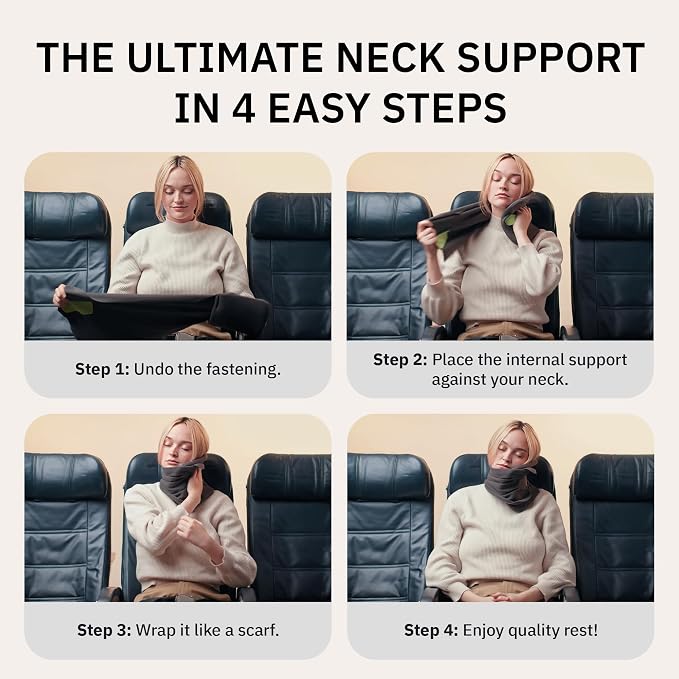 Trtl Pillow - Scientifically Proven Neck Support Travel Pillow for Airplanes - Lightweight and Machine Washable - Ergonomic Design for Traveling on Cars and Trains - Red - Image 2