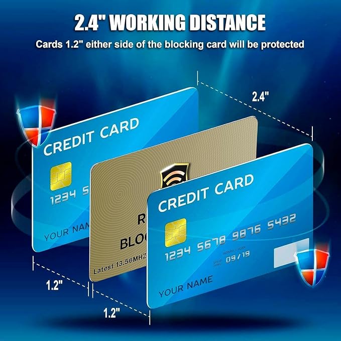 SaiTech IT RFID Blocking Card for Credit Debit ID Card, Golden | Slim Anti-Theft Contactless NFC RFID Blocker Protector, Easily Fit into Wallet and Purse, for Men & Women - Image 9
