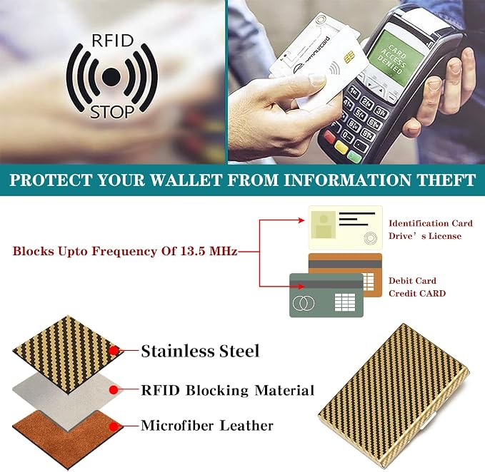 RFID Stainless Steel Credit Card Wallet Slim Metal Business Card Holder for Women Men - Image 6