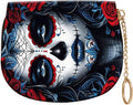 Women's Slim RFID Wallet – Compact Leather Card Holder Wallet for Women, 9 Card Slots RFID Blocking Credit Card Organizer, Small Travel Wallet - Sugar Skull Woman by Unknown