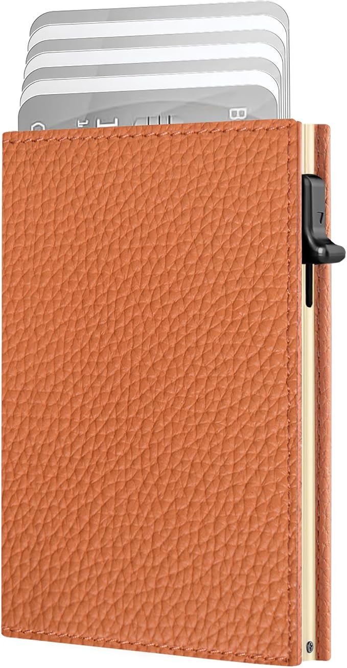 RFID Wallet for Women - Small Minimalist Trifold | 2026 Trendy Vibrant Orange, Anti-Theft Pop Up Card Holder, Ultra Slim Fits Most Bags, Holds 11 Cards 10+ Bills, Gift for Her by vastscenery