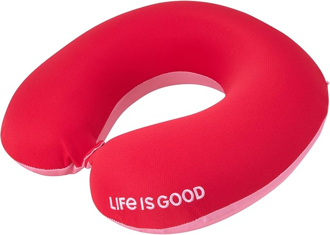 Life is Good Neck Pillow with Soft Memory | All-Over Print, U-Shaped, Cozy Cushioning Cradles Your Head and Spine for Long Trips by LifeisGood