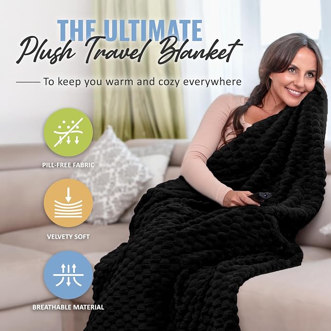 Packable Travel Blanket for Airplane, Car - Compact Office Blanket - Portable Pillow for Adults, Kids with Case, Luggage Sleeve, Backpack Clip - Image 2
