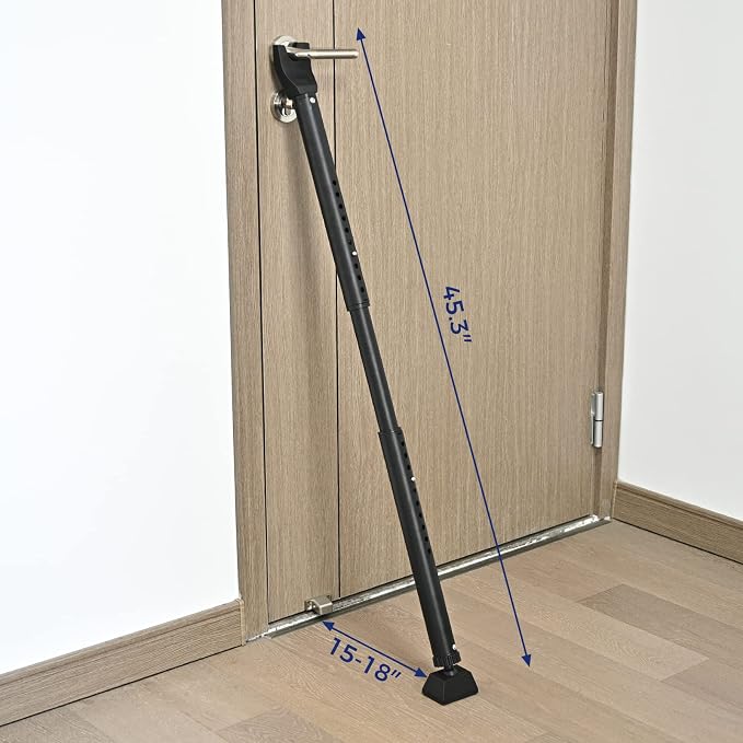 Door Security Bar Door Stoppers Adjustable Sliding Glass Door Security Bar | Upgraded 2 in 1 Heavy Duty Door Jammer Patio Bar for Home, Apartment, Travel, School, Dorm - Image 5