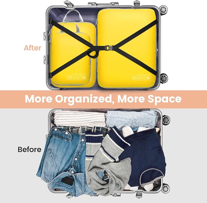 Cambond Compression Packing Cubes for Travel - Luggage Suitcase Organizer | Compression Zip Design for Space-saving, Expandable, Lightweight, Keep Clothes Sorted, Luggage Space Tidy, Carry on Pack Fast - Image 6