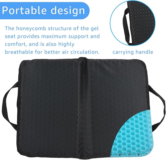New Upgraded Portable Seat Cushion 15.7" x 11.8" Travel Seat Cushion | Foldable Travel Cushion, for Airplane Seats, Camping, Stadium, Cinema, Garden Benches Seat Cushion - Image 3