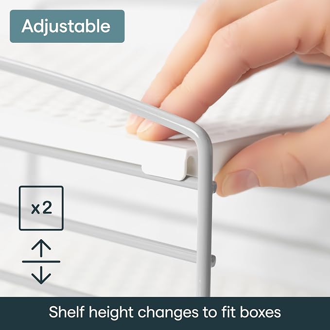 YouCopia UpSpace Adjustable Box Organizer for Foil Wrap and Kitchen Cabinet Storage, Original, White - Image 5