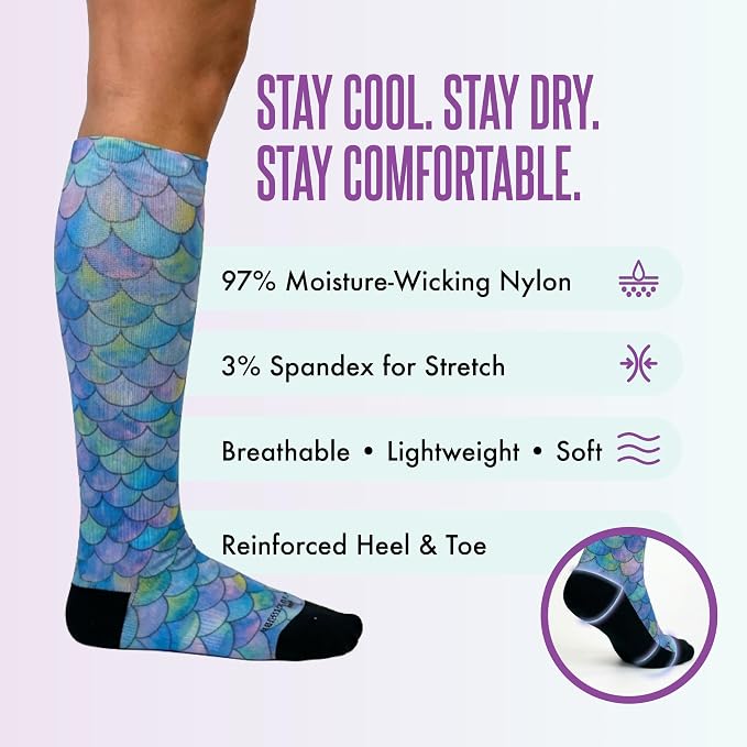 Crazy Compression Socks, Comfortable Support Socks for Recovery, Travel, Hiking, and Long-Hour Comfort w/Fun Designs - Image 5