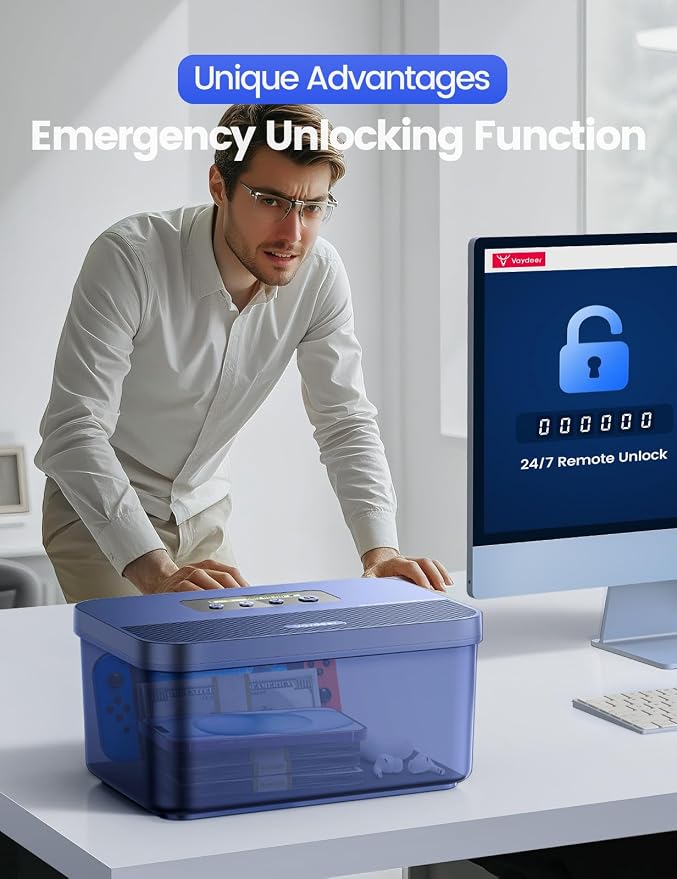 Vaydeer Timed Lock Box, Phone Lock Box with Timer for Focus & Self-Control | Safe Lockable Box with Digital Timer, Unplug from Phones, Video Games, Social Media, Snacks and Reduce Screen Time - Image 6
