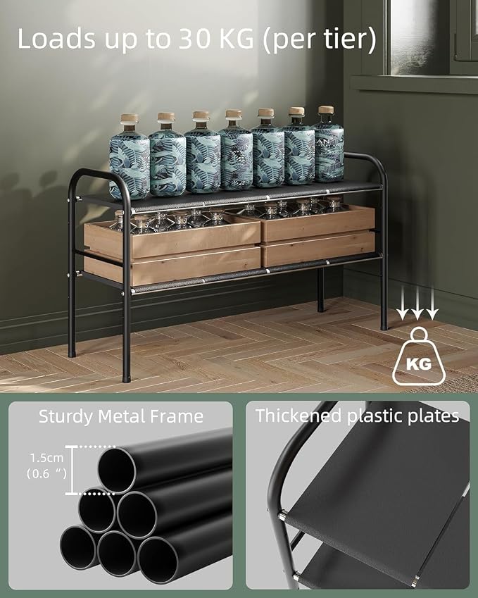 Under Sink Organizers and Storage,Expandable under cabinet organizer Shelf | 2 tier expandable shelf for kitchen and bathroom,shoe rack,8 Removable ABS Panels,Adjustable partition height,20.6-32.2" W - Image 6