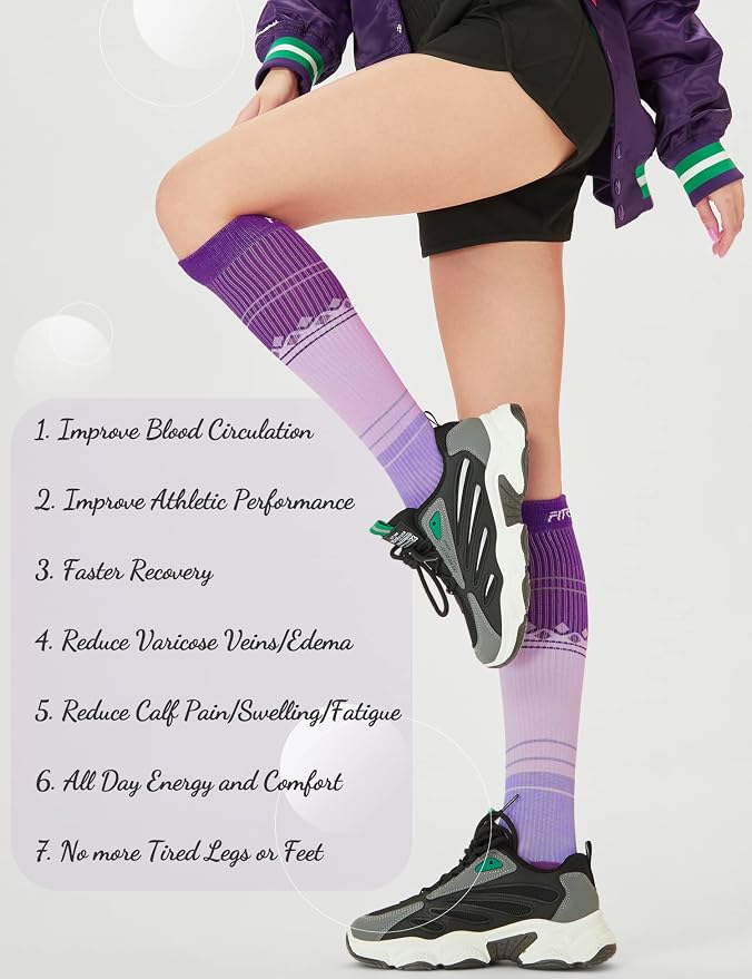 FITRELL 3 Pairs Compression Socks for Women and Men 20-30mmHg-Circulation Support Socks - Image 8