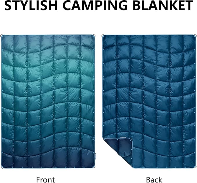 Camping Blanket, Puffy Blanket Lightweight Windproof Water Resistant for Outdoors,Hiking, Backpacking,Beach,Car,Picnic,Stadium - Image 2