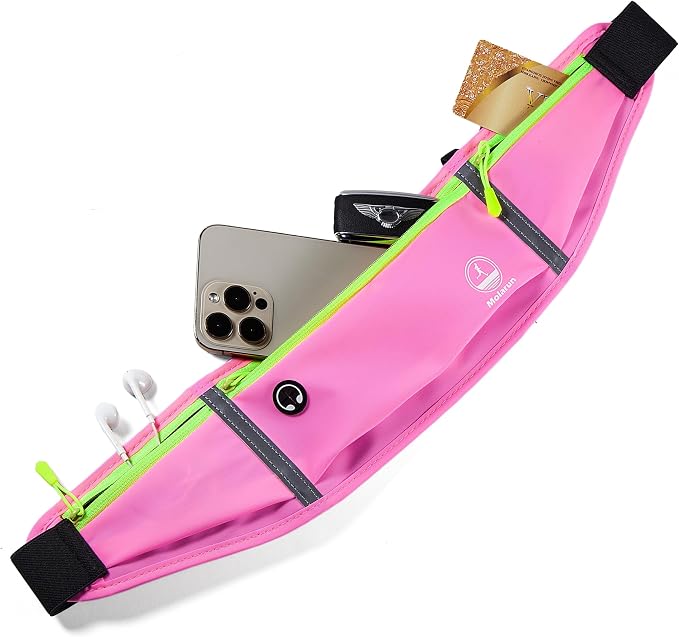 Running Belt Slim Fanny Pack Jogging Pouch Phone Holder Waist Pack - Pink - Image 6
