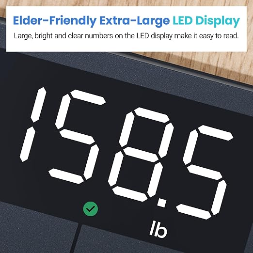 Etekcity Digital Bathroom Scale for Body Weight, Most Accurate to 0.05lb | 400 lbs Capacity, Bright LED Display with Large Clear Numbers, Upgraded Safe Quality for Elderly Home Use - Image 3